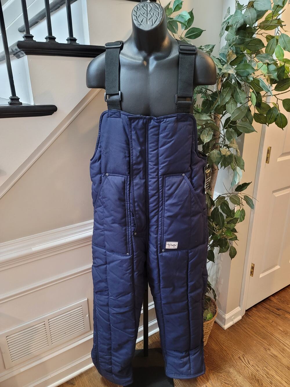 Walls Iron-Tuff Bib Men's Size Medium Navy Blue Blizzard Pruf Insulated Workwear